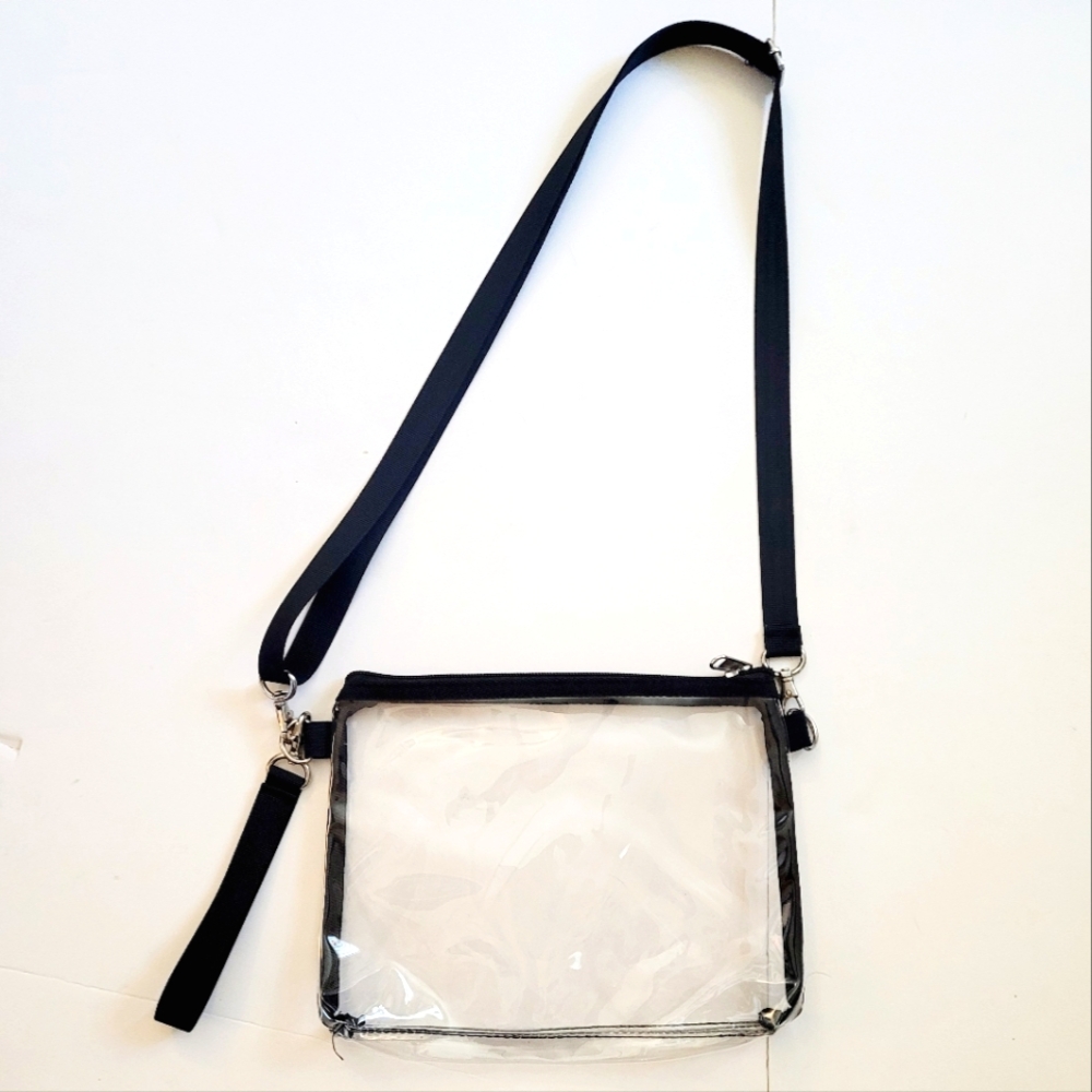Clear Crossbody Bag with Black Trim